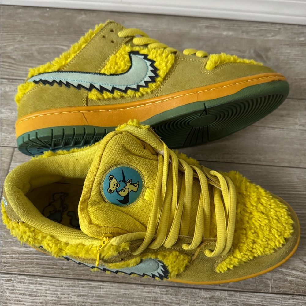 Grateful Dead Yellow Sneakers with Black Lightning Logo